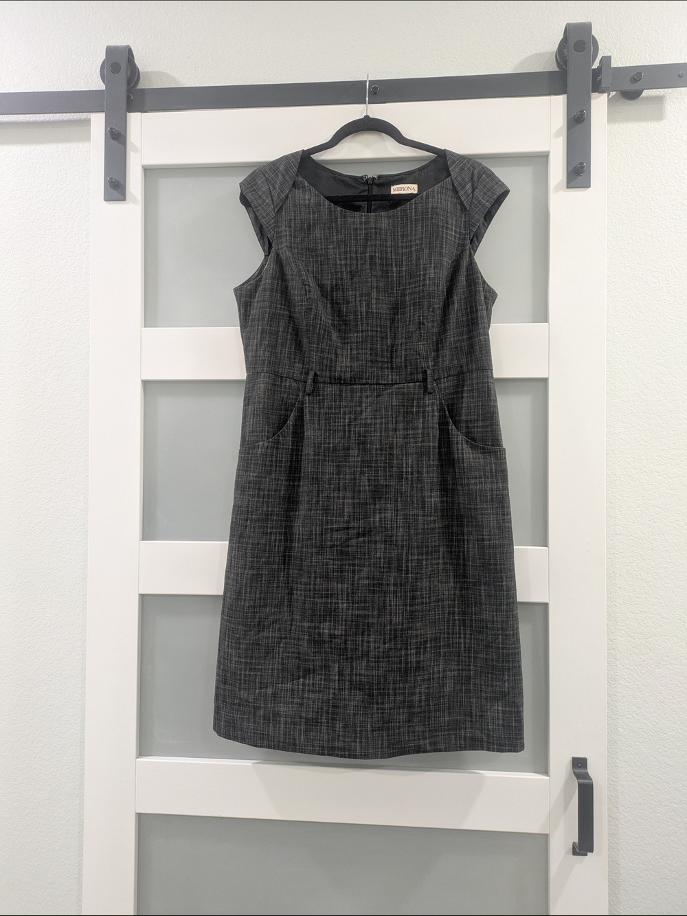 Merona Gray Textured Cap-Sleeve Sheath Dress